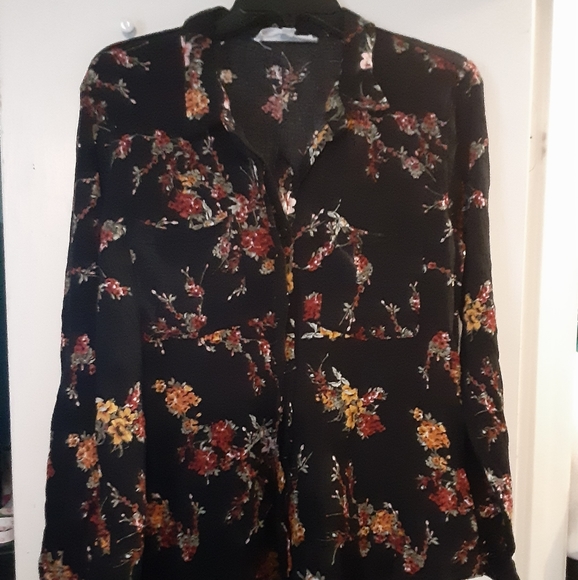 Hippie Rose long sleeve button up top size Large - Picture 1 of 3